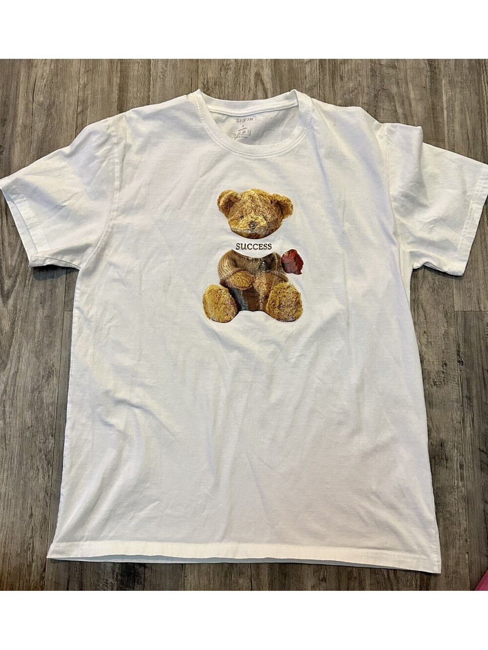 Shein Men Large T-shirt Pictured Success Bear 🐻 Excellent Condition Never Worn